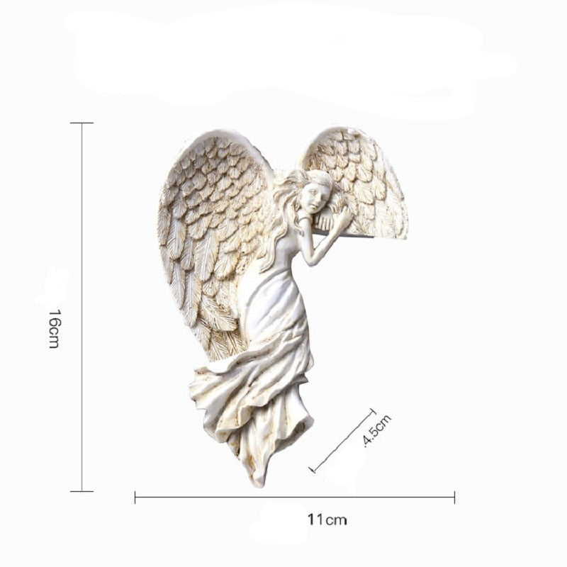 Lief Engelframe Hjørne Dekoration – Håndlavet Harpiks Engel, Vejrbestandig, 11 x 4,5 x 16 cm-6