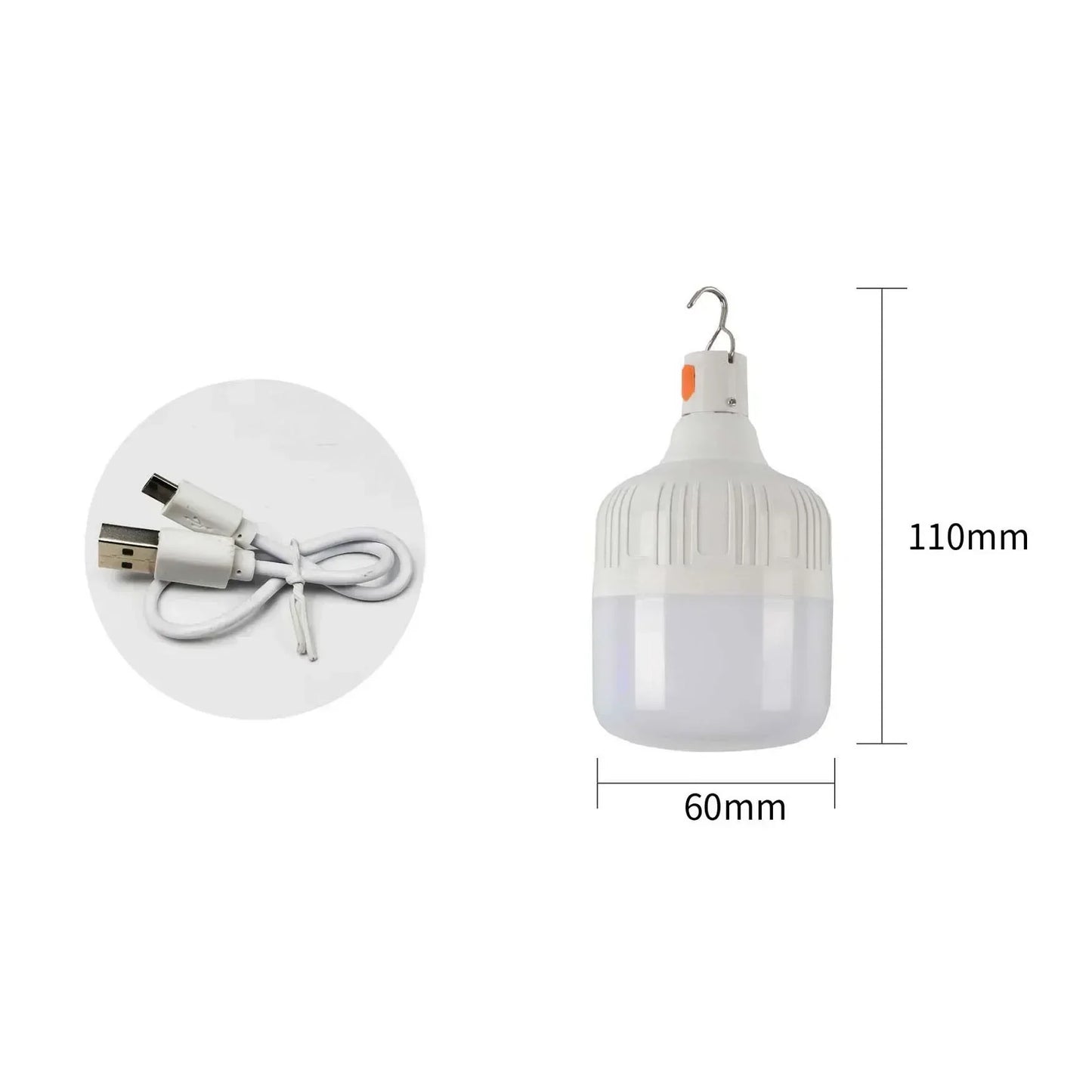 60W LED Nødlamp | USB Opladelig Campinglampe | Vandtæt & Bærbar Lanterne med 3 Lysindstillinger