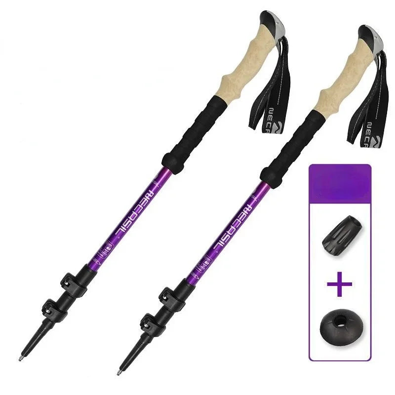 2 stk. Trekking- & Vandrestave | Ultralette & Justerbare | Aluminium med Quick Lock & Anti-Shock