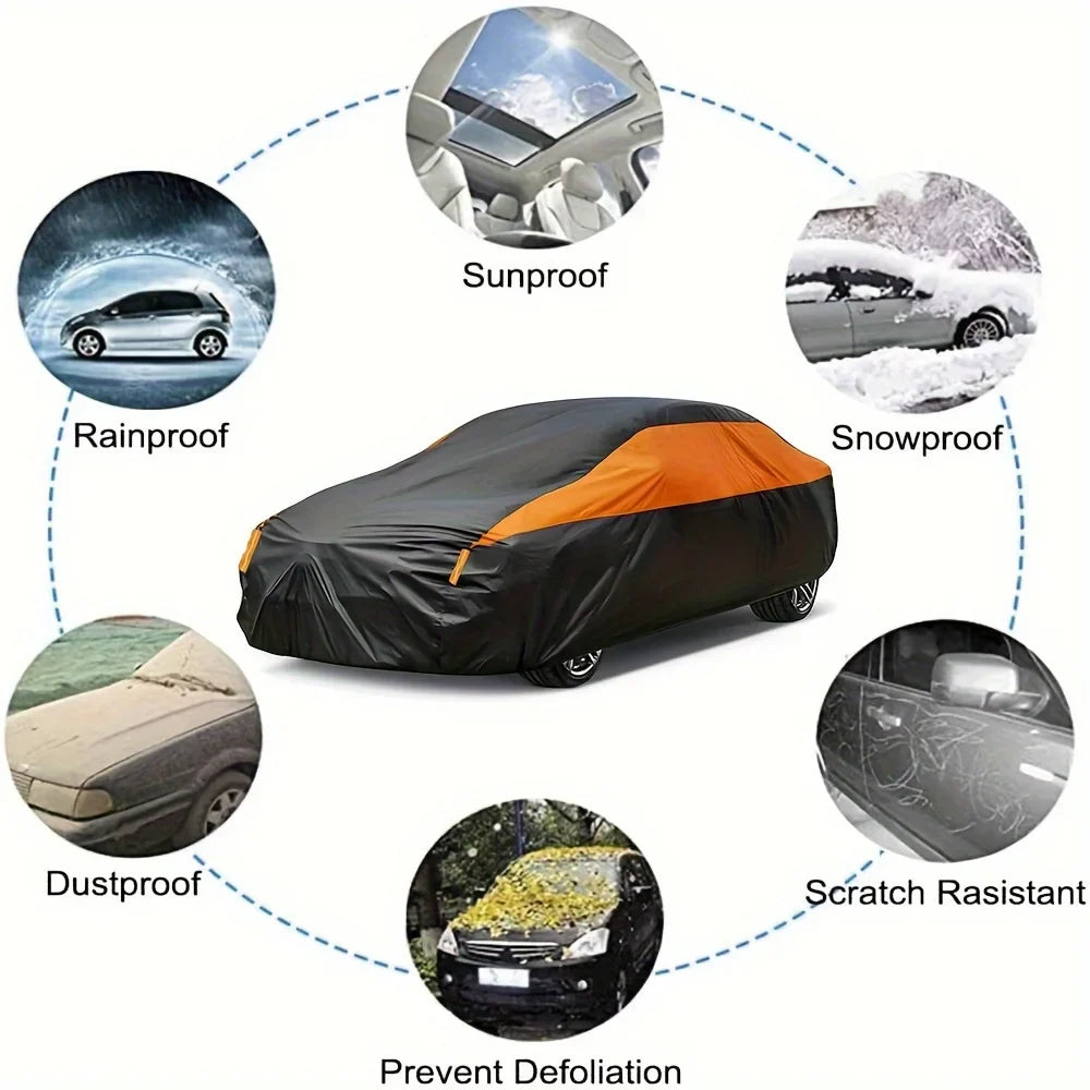 Bilovertræk | Vandtæt & UV-Beskyttelse | Til SUV & Sedan | 190T Polyester med PU-Coating