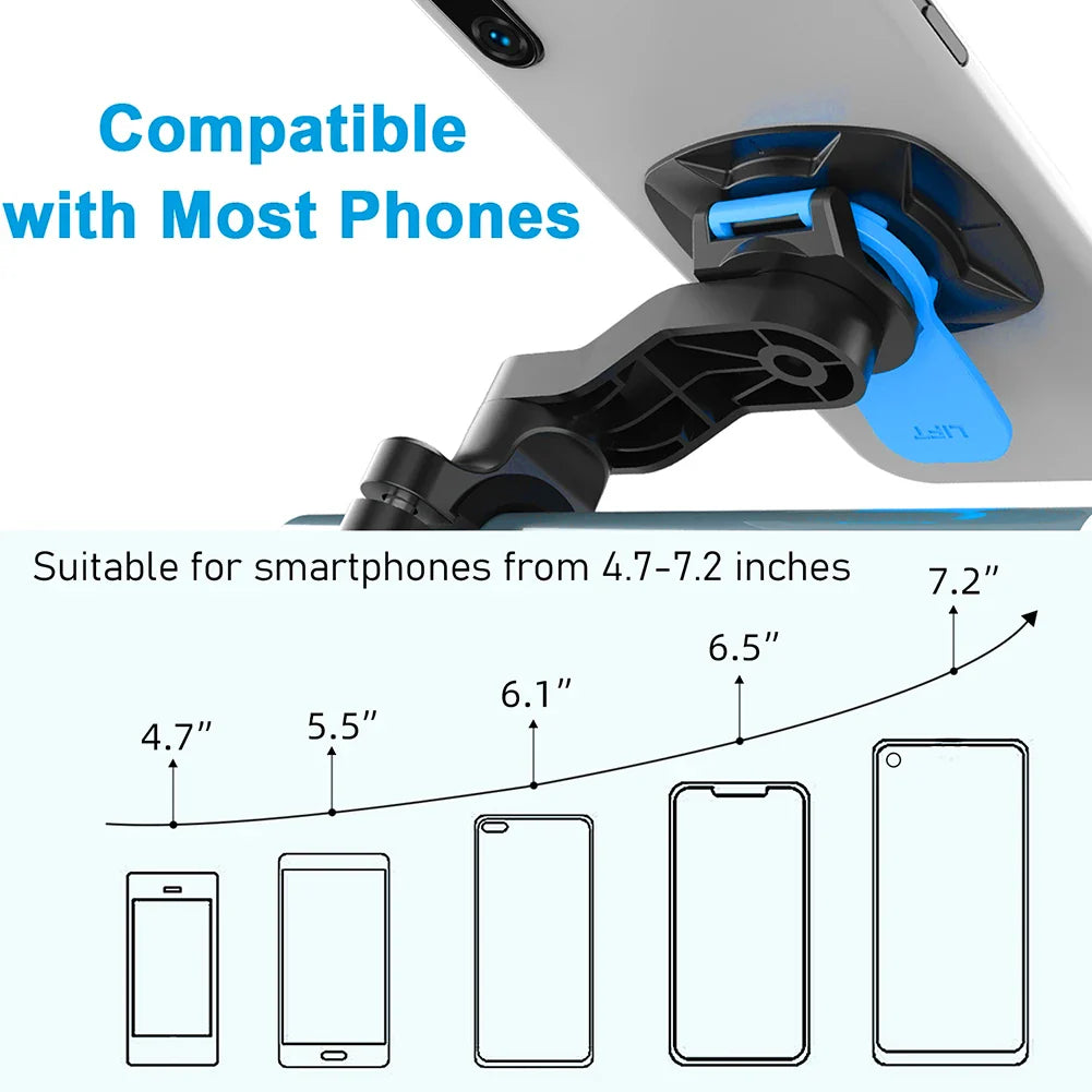 Mobilholder til Cykel & Motorcykel | Stødsikker & 360° Drejbar | Til 4,7–7,2" Smartphones | Universel Montering