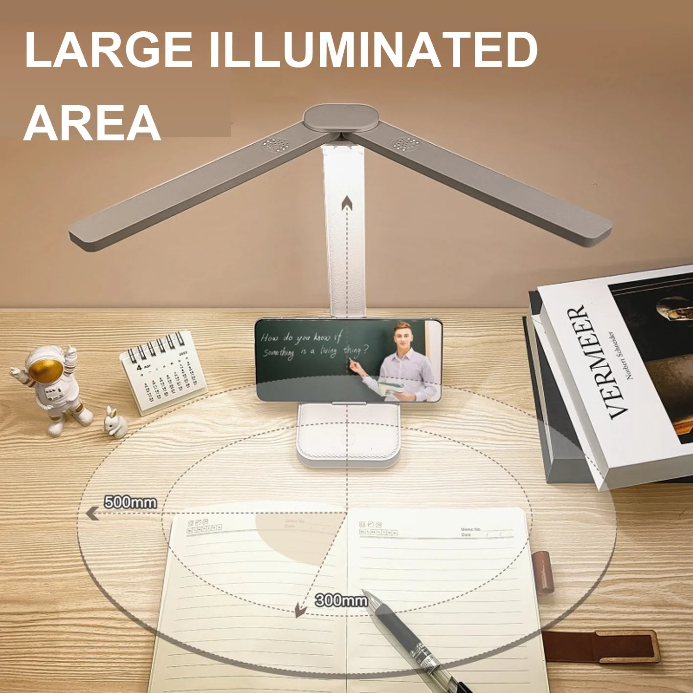 LED-bordlampe | 3-trins dæmpbar og berøringsbetjent | USB-opladelig | Foldbar natlampe