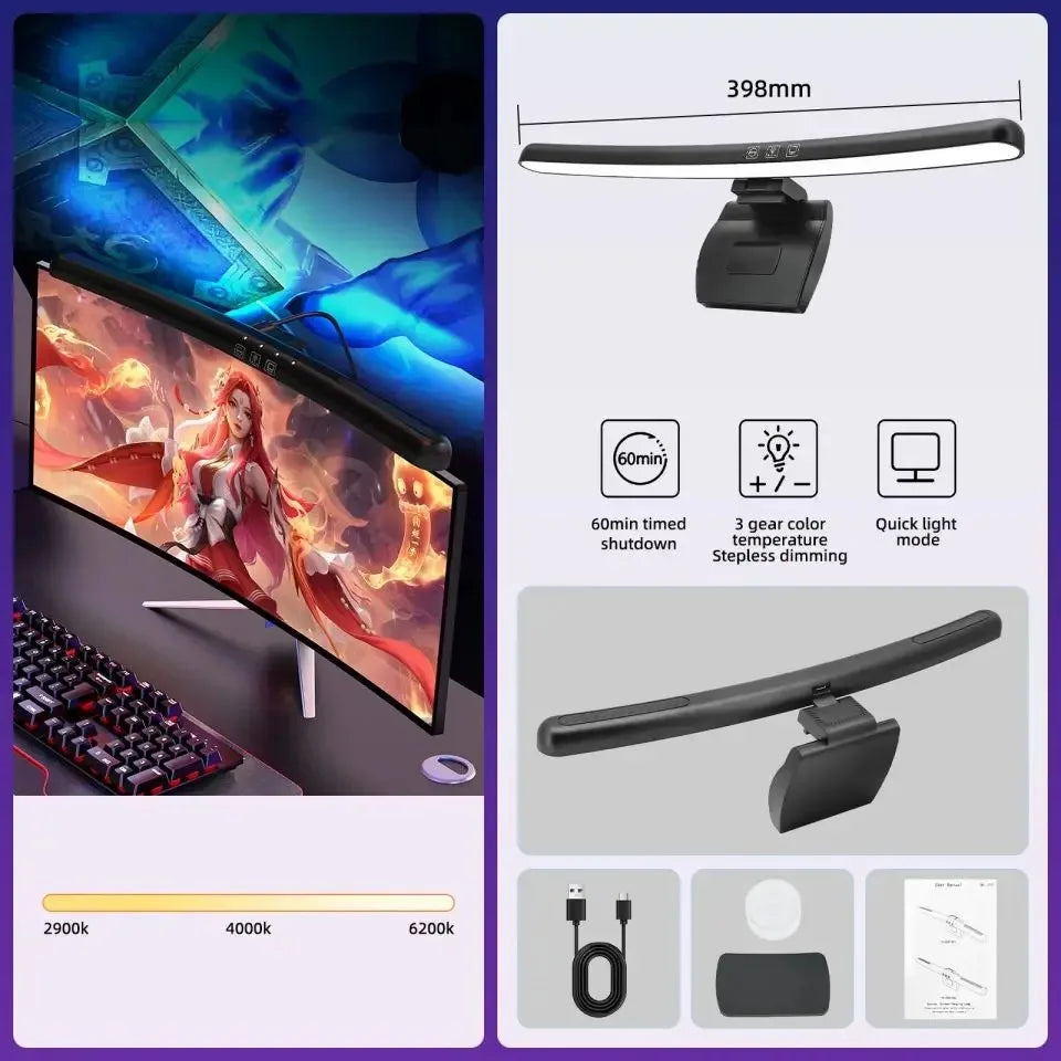 Monitor Light Bar Curved with RGB Backlight Computer Screen Lamp Eye Caring Touch Atmosphere Lights For Gaming Room Decoration