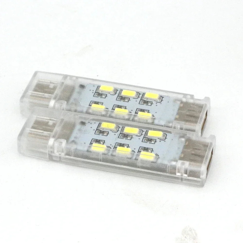 Mini USB LED Boglampe | Bærbar Dobbelt­siddet 12 LED Natlampe