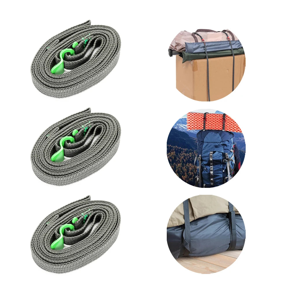 Outdoor Bagage- & Klimriem met Snelsluiting | 200 cm Nylon Riem met RVS Haak | Sterk & Multifunctioneel