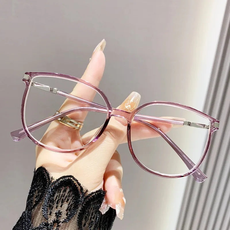 Mode læsebrille +100 til +400 med anti-blåt lys filter – Ovalt design til damer & unisex