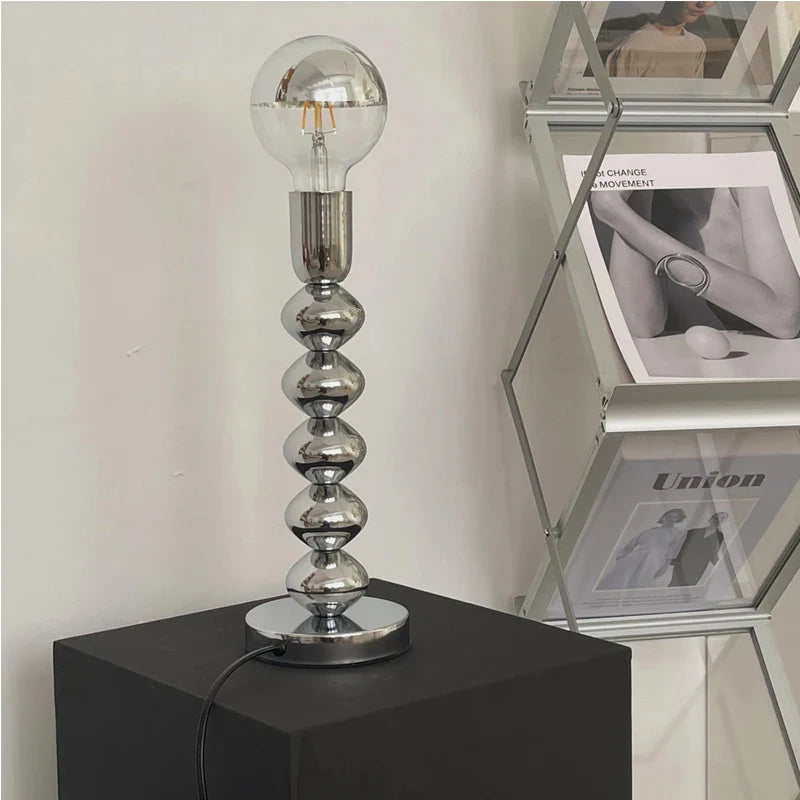 Minimalistisk LED Vintage Bureaulampe med Justerbar Lysstyrke – Metal og Glas, 40 cm Høj, Dæmpbar 3000K-2