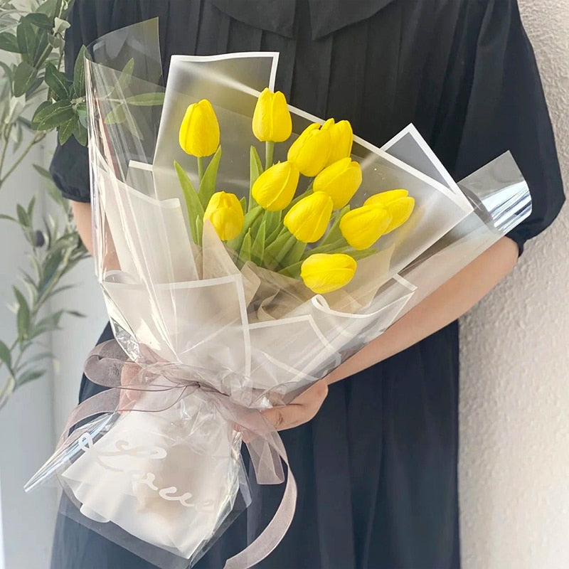 Kunstige Tulipaner Buket i Høj Kvalitet – Realistiske Falske Blomster til Bryllupper og Indretning-4