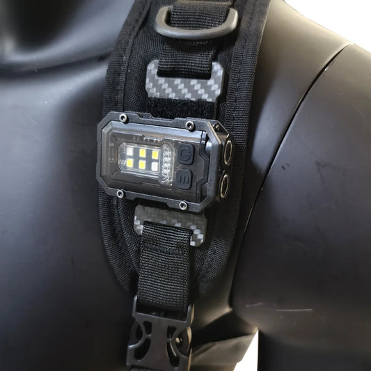 Taktisk Mini-EDC lommelygte | USB-opladelig | Sikkerhedslys til rygsæk og hjelm