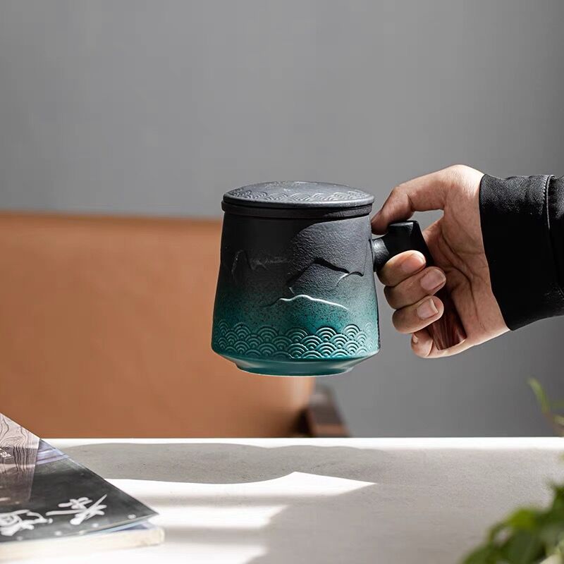 TeaEssence - Keramisk tekop med te-infuser og låg