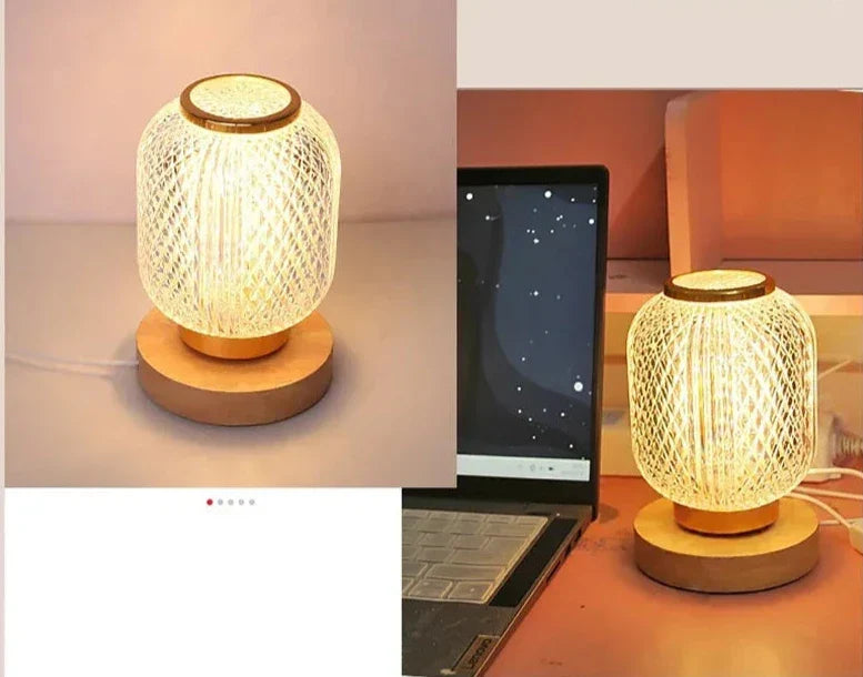 LED Kristal Deklampe med Blødt Lys – USB og Batteri, Elegant Skandinavisk Design til Indendørs Brug-5