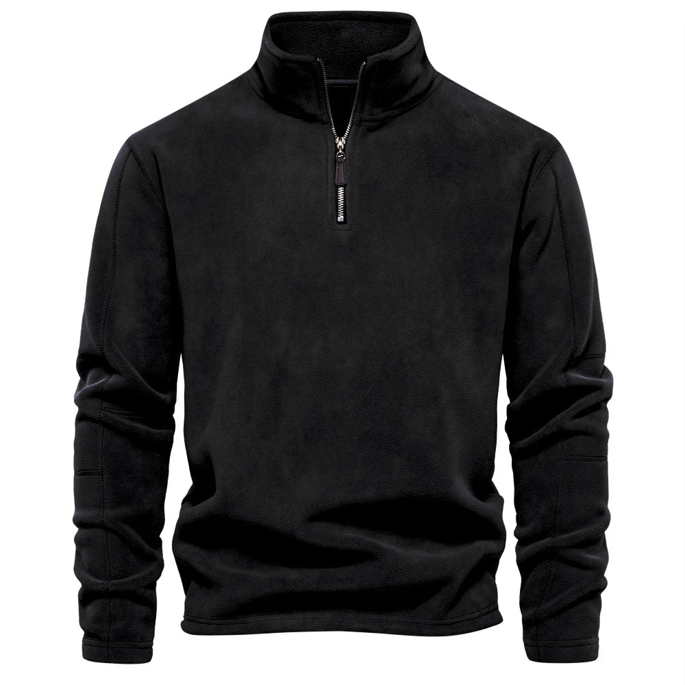ArneWarmth - Fleeceforet sweatshirt med høj krave og justerbar kant