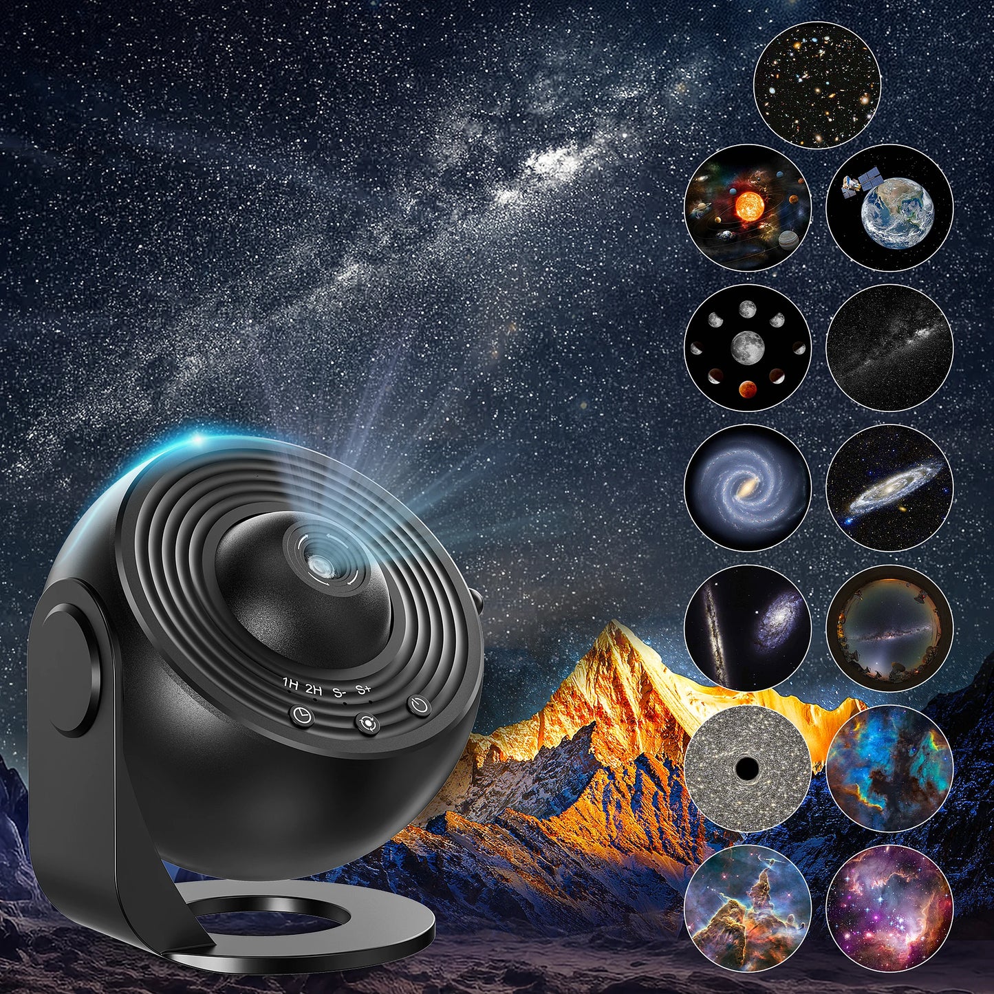 Galaxy Planetarium Projektor – 13-i-1 Stjernehimmel & Univers Projektion, HD, Timer, Børne-natlampe & Dekoration