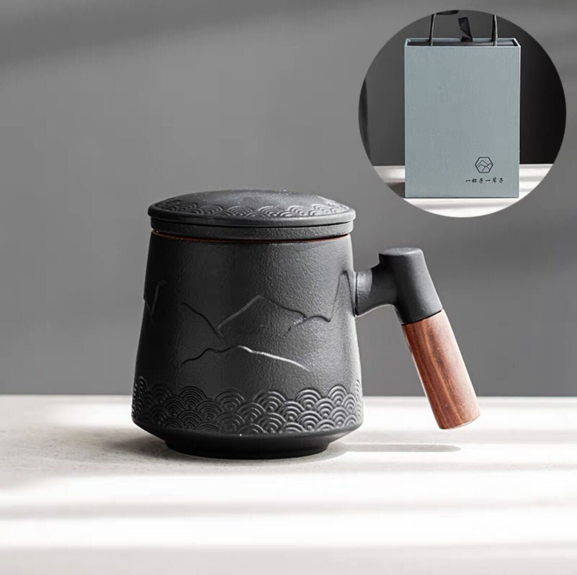 TeaEssence - Keramisk tekop med te-infuser og låg