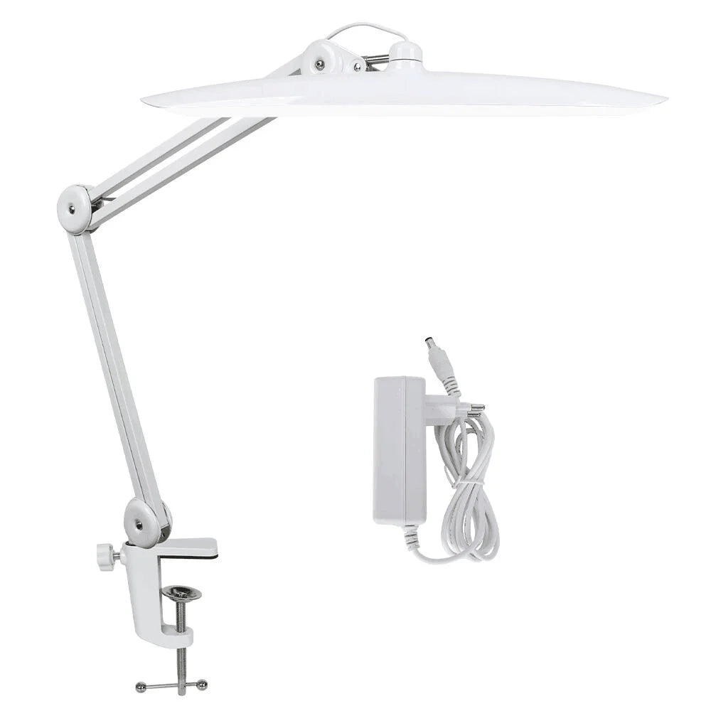 LED Arbejdslampe 2200 Lumen | Superklar Bordlampe m. Klemme | 4 Lysniveauer Dæmpbar
