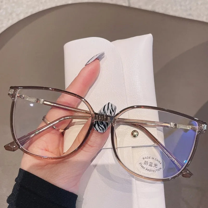 Mode læsebrille +100 til +400 med anti-blåt lys filter – Ovalt design til damer & unisex