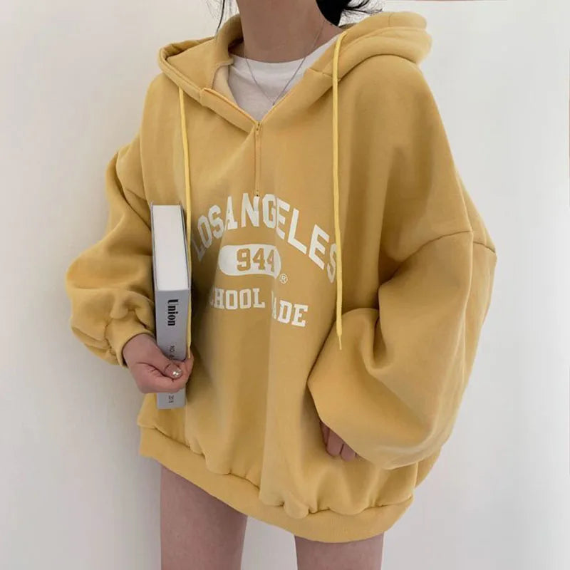 Amara - Casual oversized beige hættetrøje til kvinder | Perfekt til afslappede dage