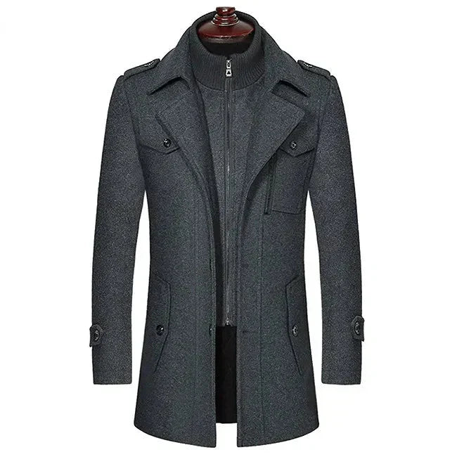 KraveElegance - Trenchcoat med åben krave