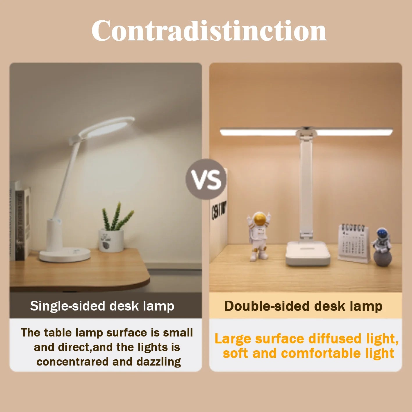 LED-bordlampe | 3-trins dæmpbar og berøringsbetjent | USB-opladelig | Foldbar natlampe