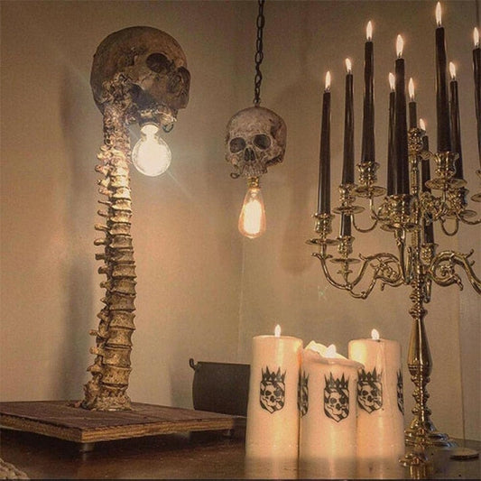 GoreGlow - Horror-kranie med rygsøjle-lampe