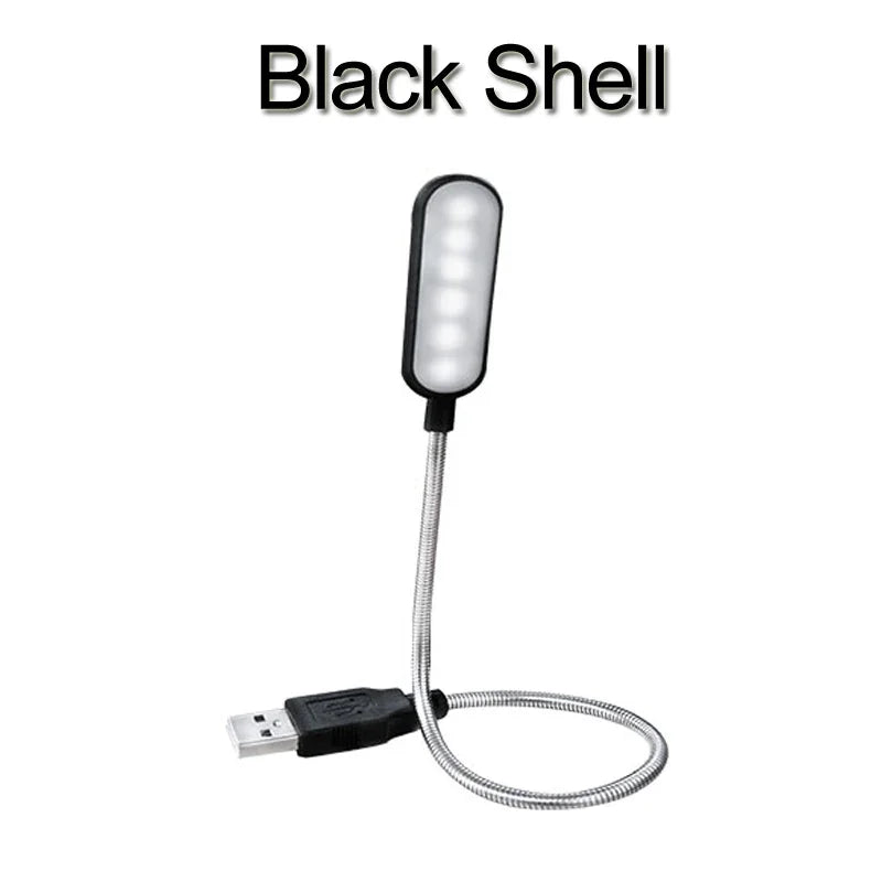 Mini USB LED Boglampe | Fleksibel & Bærbar | 6 LED Lys | Til Laptop & Powerbank