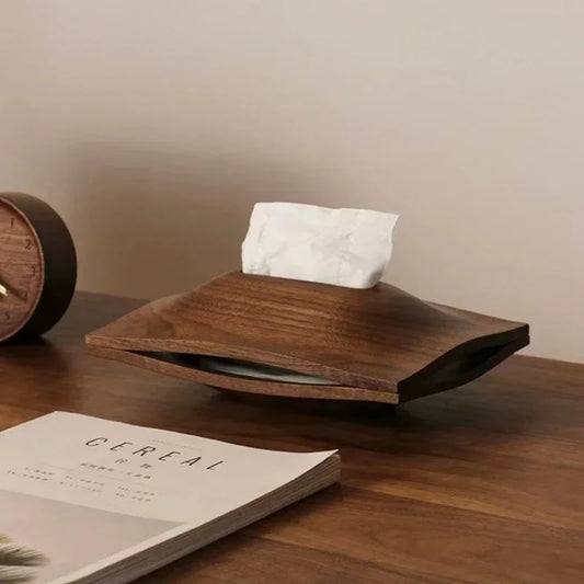 Tissura - Papirlommetørklædeæske i høj kvalitet lavet af fyrretræ, minimalistisk design