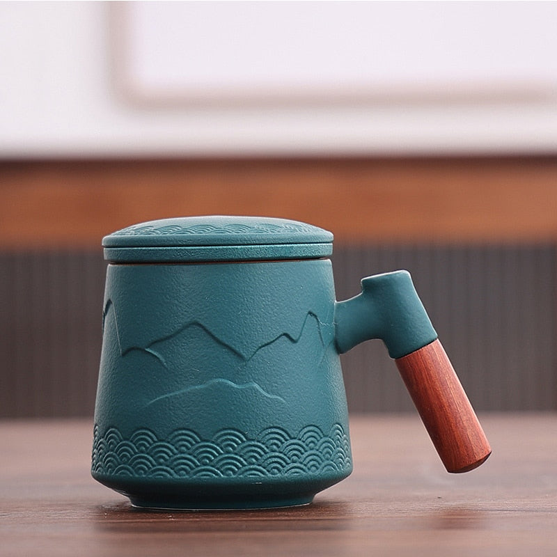 TeaEssence - Keramisk tekop med te-infuser og låg
