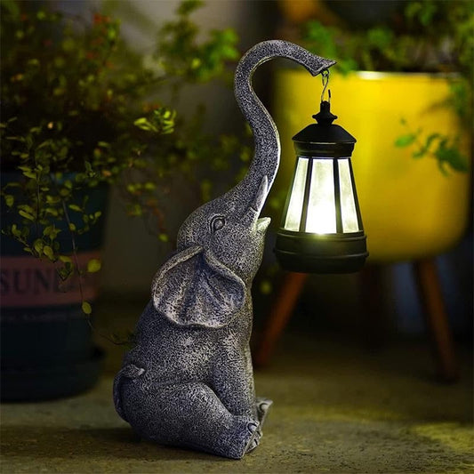 ElefantéLumi - Solcelle-elefant-havelampe
