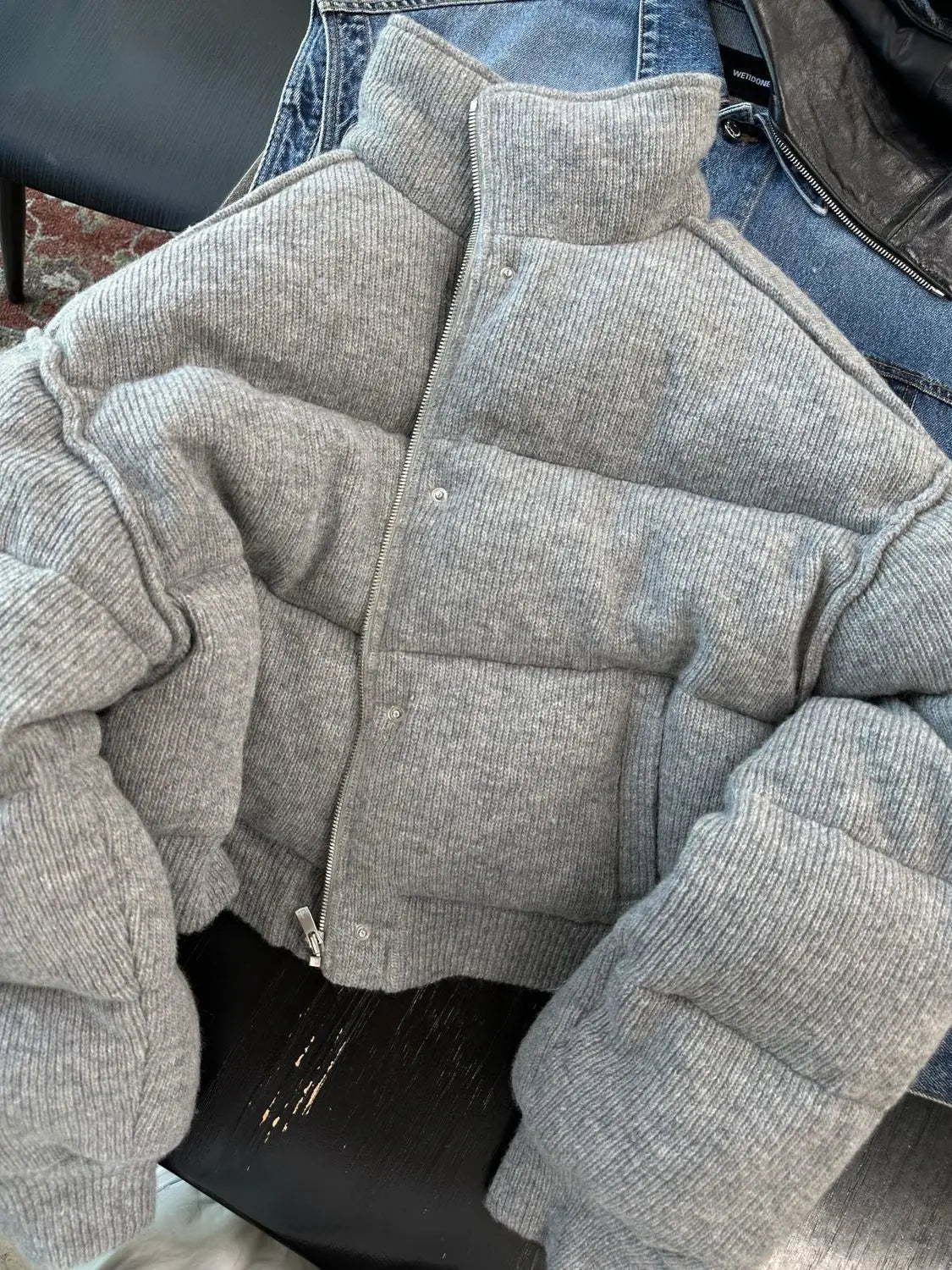 Celeste - Ribstrikket pufferjakke til kvinder | Perfekt varme på kolde dage