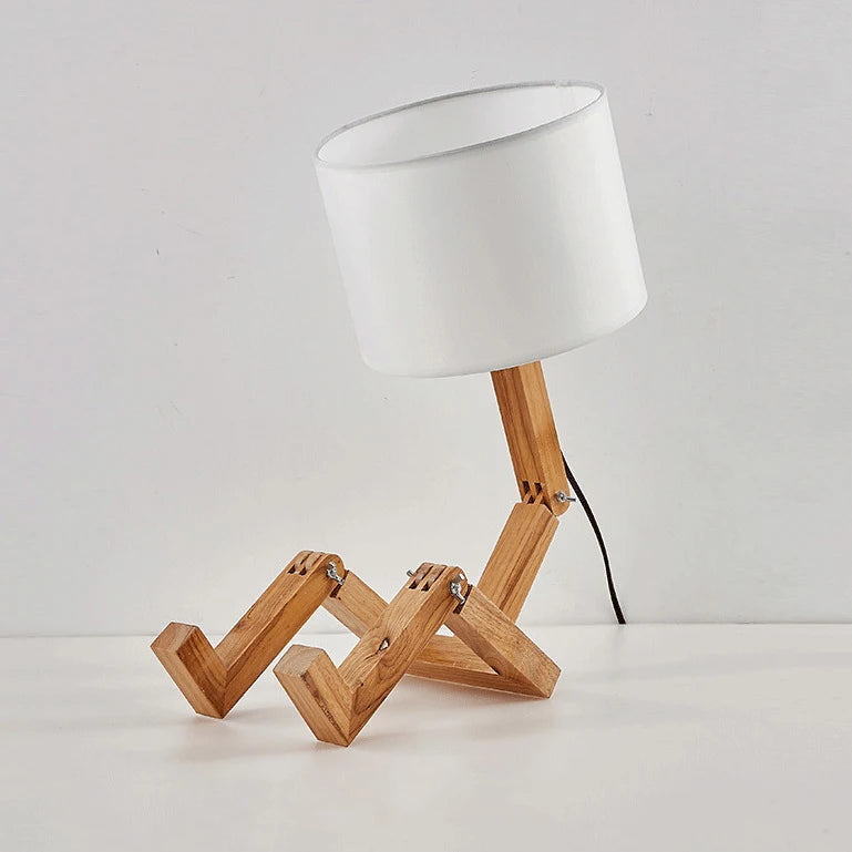 Træ Robot Bordlampe | Kreativ Moderne Læselampe & Dekorativ Natlampe