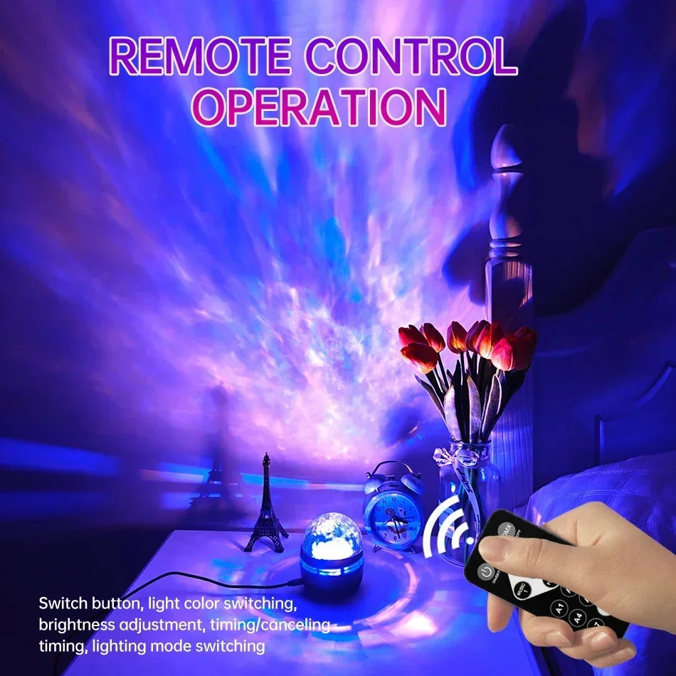 Galaxy Stjernehimmel LED Projektor – USB-drevet med fjernbetjening, natlys & stemningslys