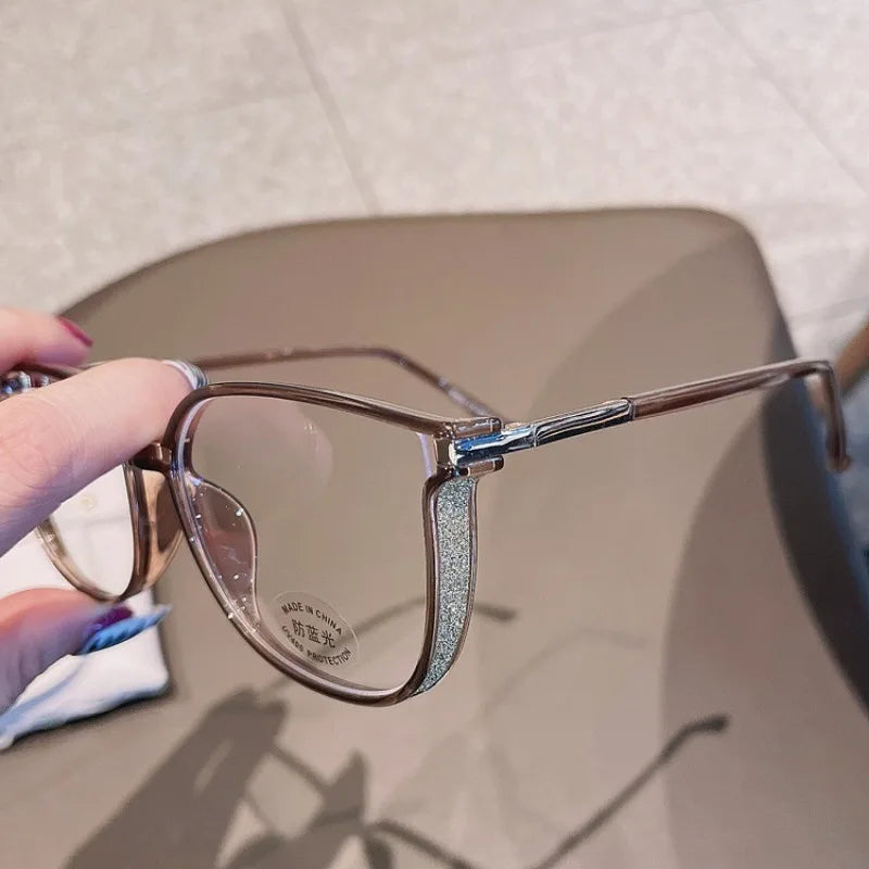 Mode læsebrille +100 til +400 med anti-blåt lys filter – Ovalt design til damer & unisex