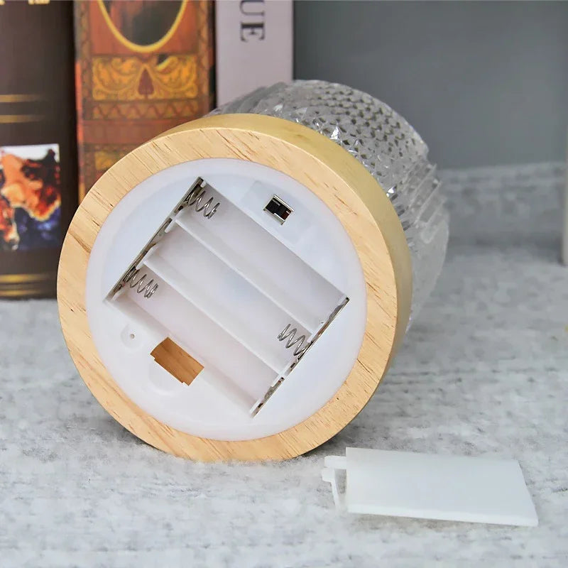 LED Kristal Deklampe med Blødt Lys – USB og Batteri, Elegant Skandinavisk Design til Indendørs Brug-6