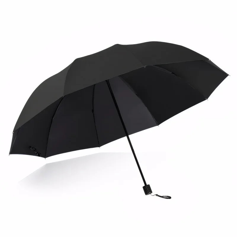 Ekstra Stor Opvoldelig Paraply 130 cm | Vind- & Vandtæt | Sol- & Regnbeskyttelse til Rejser & Familie