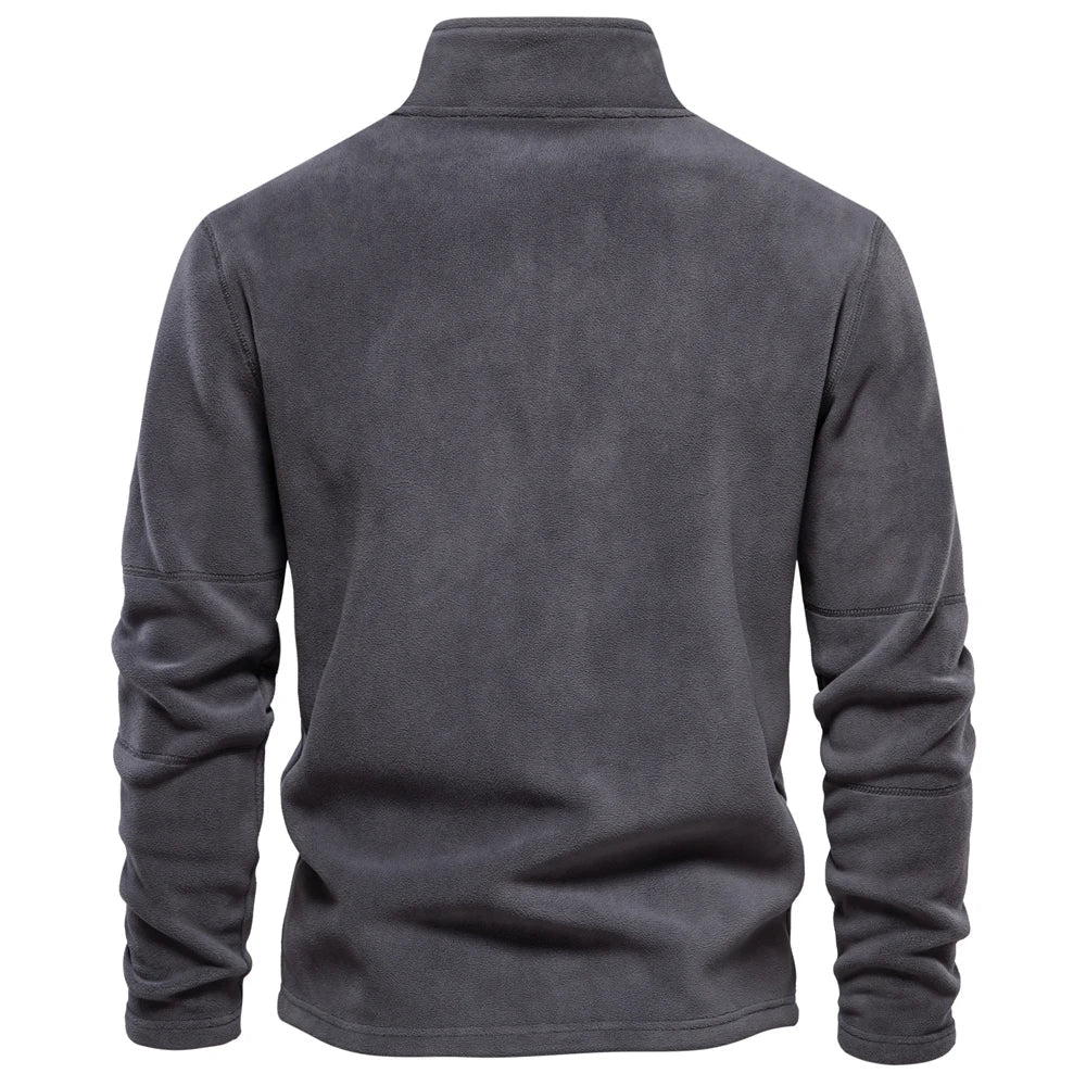 ArneWarmth - Fleeceforet sweatshirt med høj krave og justerbar kant