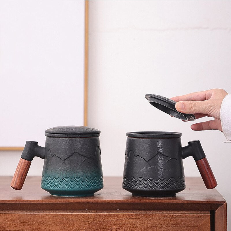 TeaEssence - Keramisk tekop med te-infuser og låg
