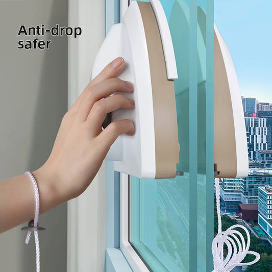Magnetisk Vinduesrenser | Til Enkelt- & Dobbeltglas | Med Vandskraber & Sikkerhedsline | Flere Varianter