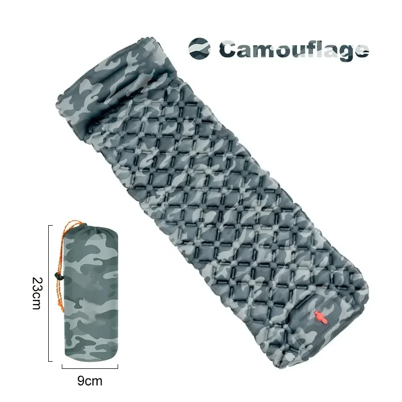 Camping Luftmadras med Indbygget Pumpe | Ultralight & Vandtæt | Oppusteligt Soveunderlag til Vandring & Backpacking
