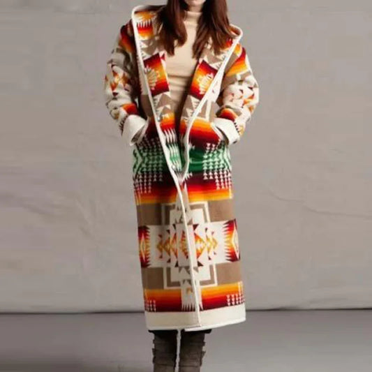 Luciana - trenchcoat i etnisk boho-stil til kvinder
