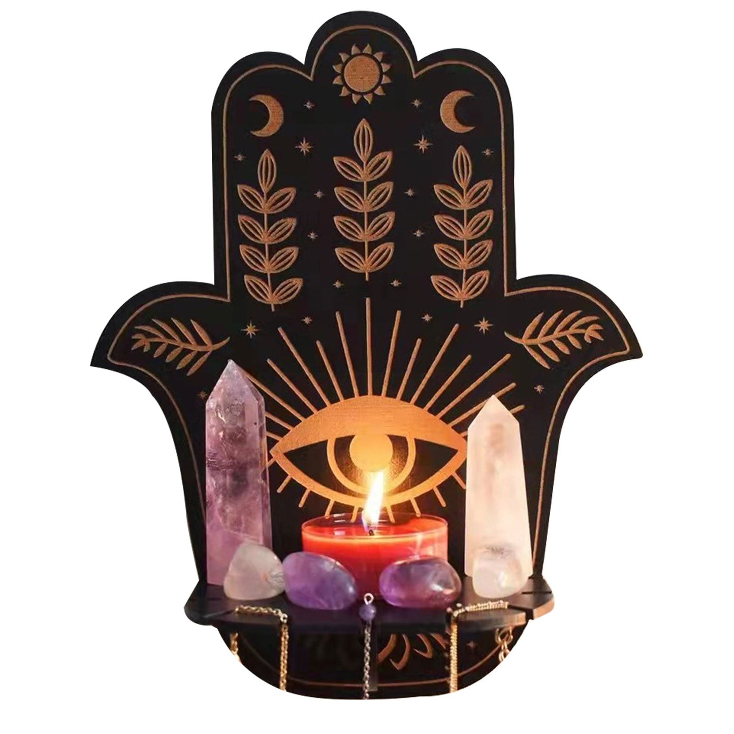 HamsaGlow - Hamsa Hand den beskyttende krystalhylde