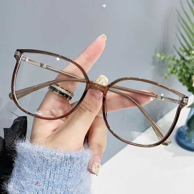 Mode læsebrille +100 til +400 med anti-blåt lys filter – Ovalt design til damer & unisex