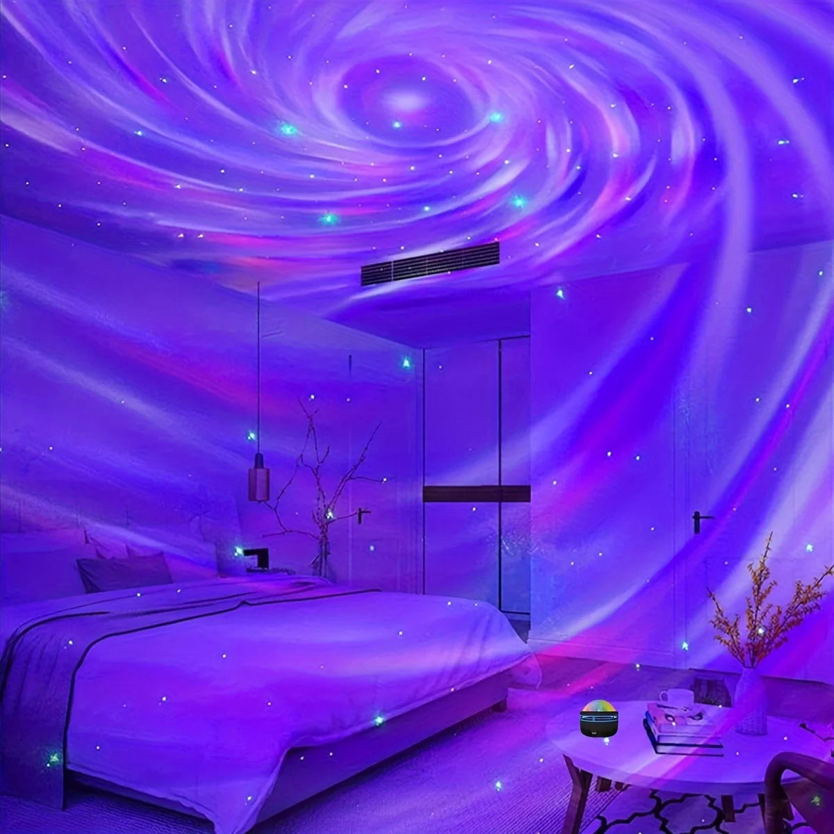 Galaxy Stjernehimmel LED Projektor – USB-drevet med fjernbetjening, natlys & stemningslys