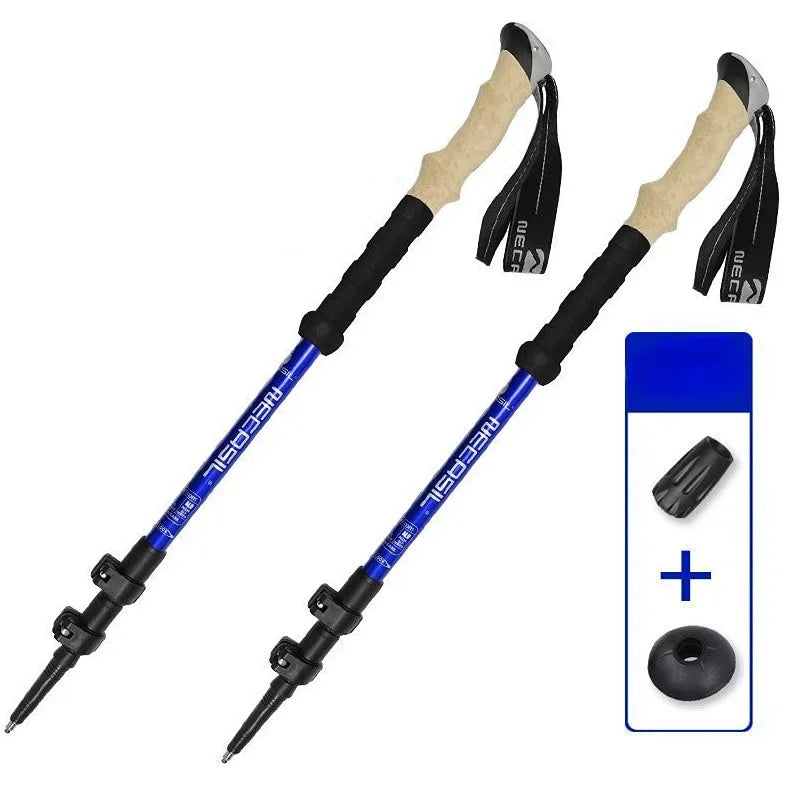 2 stk. Trekking- & Vandrestave | Ultralette & Justerbare | Aluminium med Quick Lock & Anti-Shock