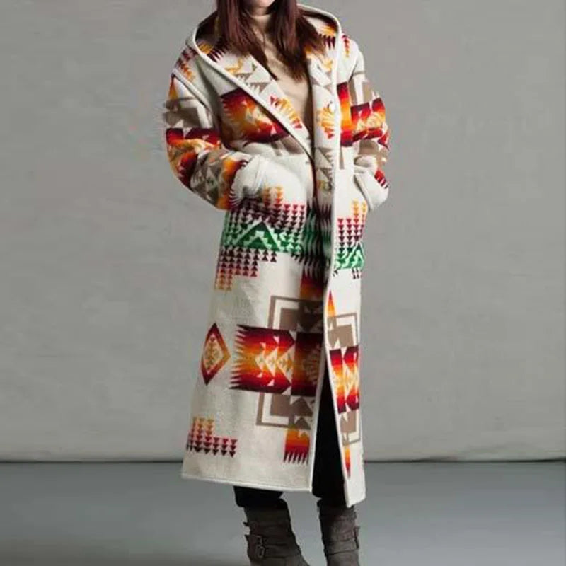 Luciana - trenchcoat i etnisk boho-stil til kvinder