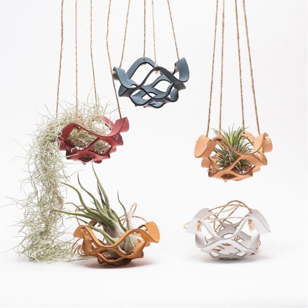 EcoBoho - Planteophæng i lædermakramé