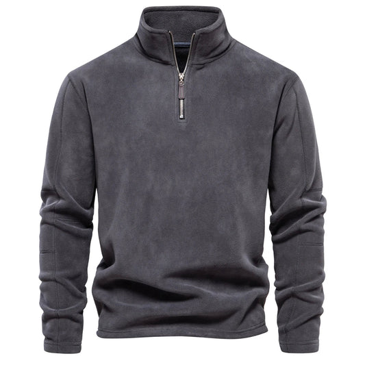 ArneWarmth - Fleeceforet sweatshirt med høj krave og justerbar kant