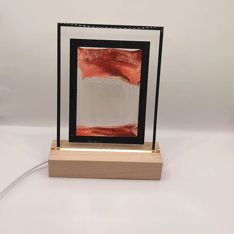 SandLume - Sand Art LED-bordlampe - kviksandsbevægelse, kunstnerisk boligindretning