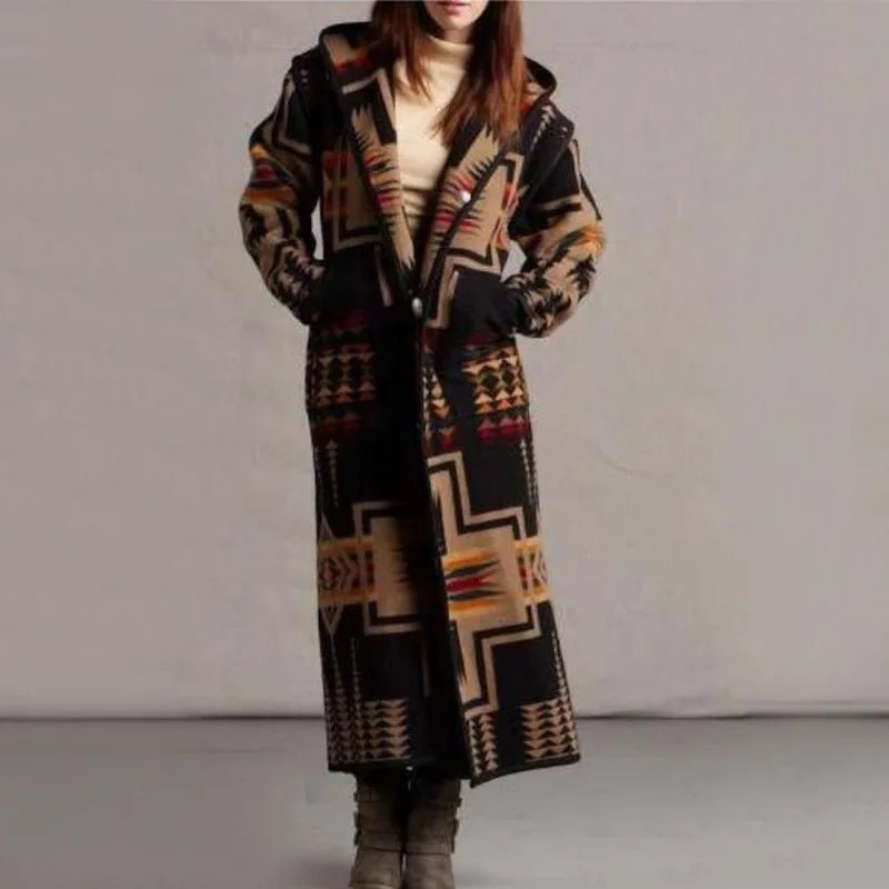 Luciana - trenchcoat i etnisk boho-stil til kvinder
