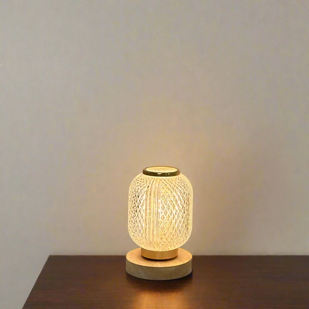 LED Kristal Deklampe med Blødt Lys – USB og Batteri, Elegant Skandinavisk Design til Indendørs Brug-4