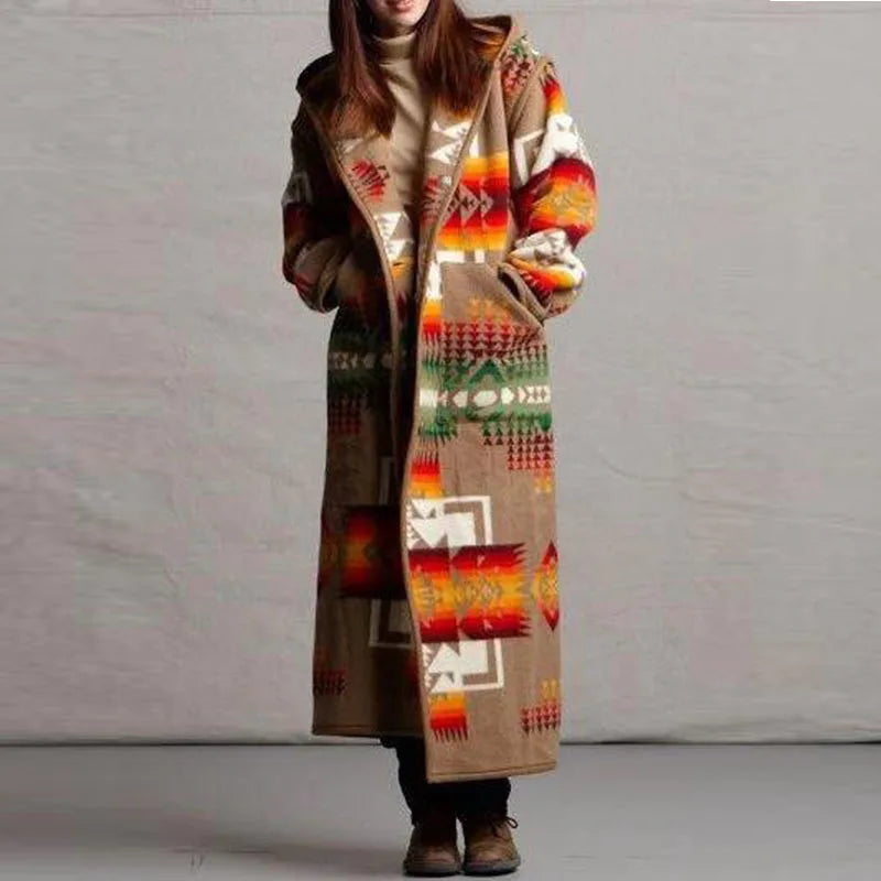 Luciana - trenchcoat i etnisk boho-stil til kvinder